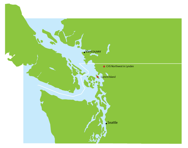 Graphic of upper Washington state peninsula